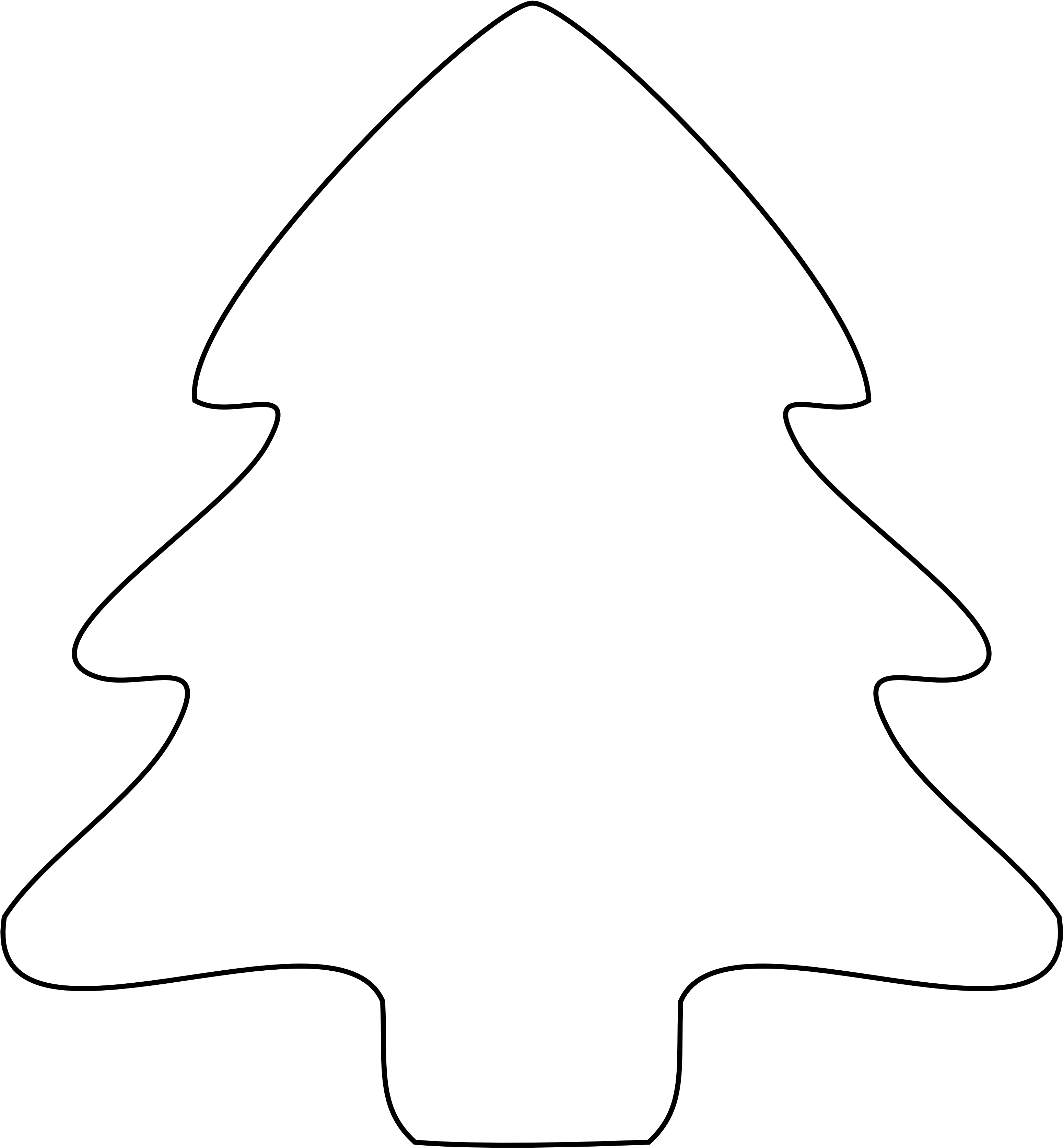 Black And White Tree Clipart - White Christmas Tree Shape - Png Download (1979x2136), Png Download
