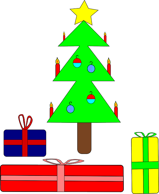 Presents Tree, Recreation, Christmas, Holiday, Presents - Christmas Tree Clip Art - Png Download (523x640), Png Download