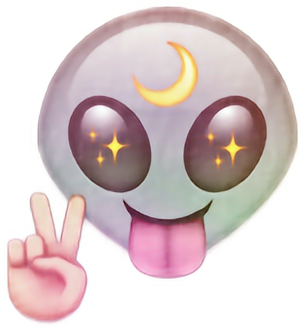 Alien Sticker - Alien Girl Emoji Png Clipart (1024x1108), Png Download