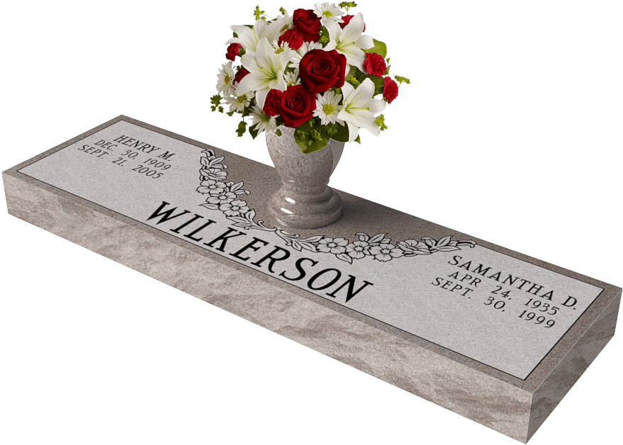 Companion Marker - Cemetery Grave Markers With Vase Clipart (950x760), Png Download