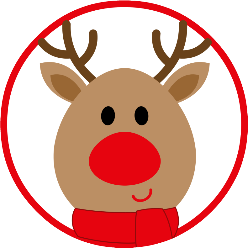 Rudolf Nose Png Graphic Stock - Reindeer Cartoon Face Png Clipart (791x791), Png Download