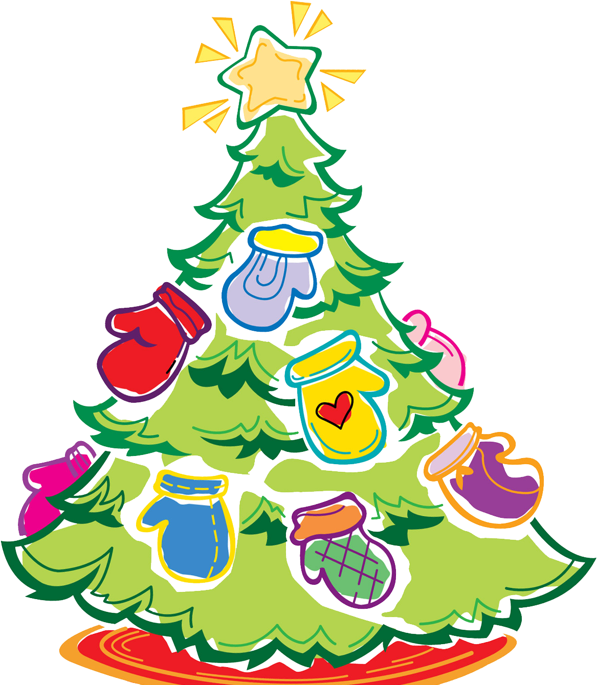 Mitten Tree Clipart - Mitten Tree - Png Download (1228x1444), Png Download