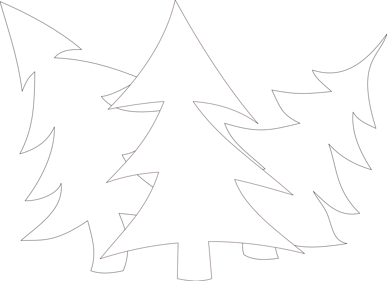 Christmas Tree Black And White Black And White Christmas - Illustration Clipart (1331x967), Png Download