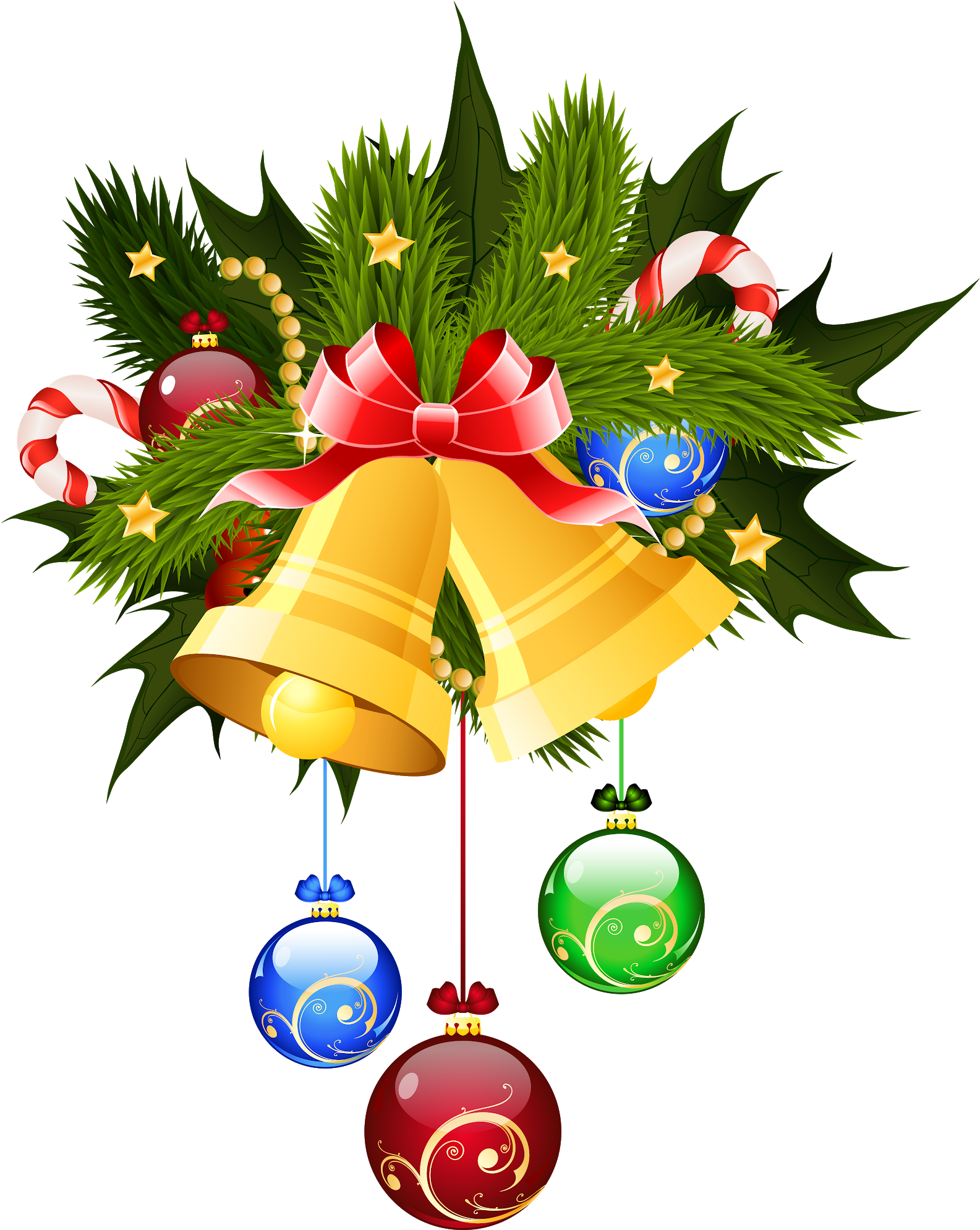 Christmas Tree Clipart, Christmas Graphics, Decoupage, - Christmas Bell Images Png Transparent Png (1631x2048), Png Download