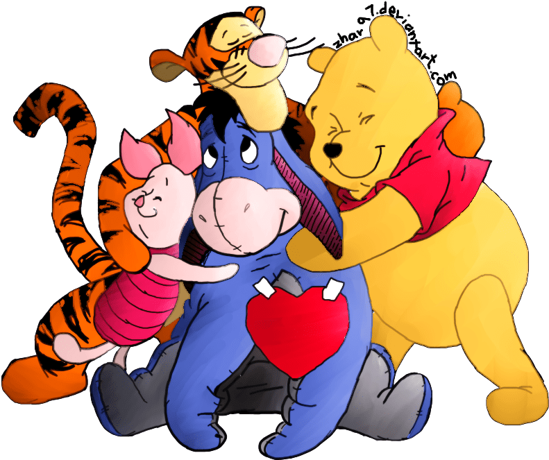 Winnie The Pooh And Friends Hug - Winnie The Pooh Hugging Clipart (800x1050), Png Download