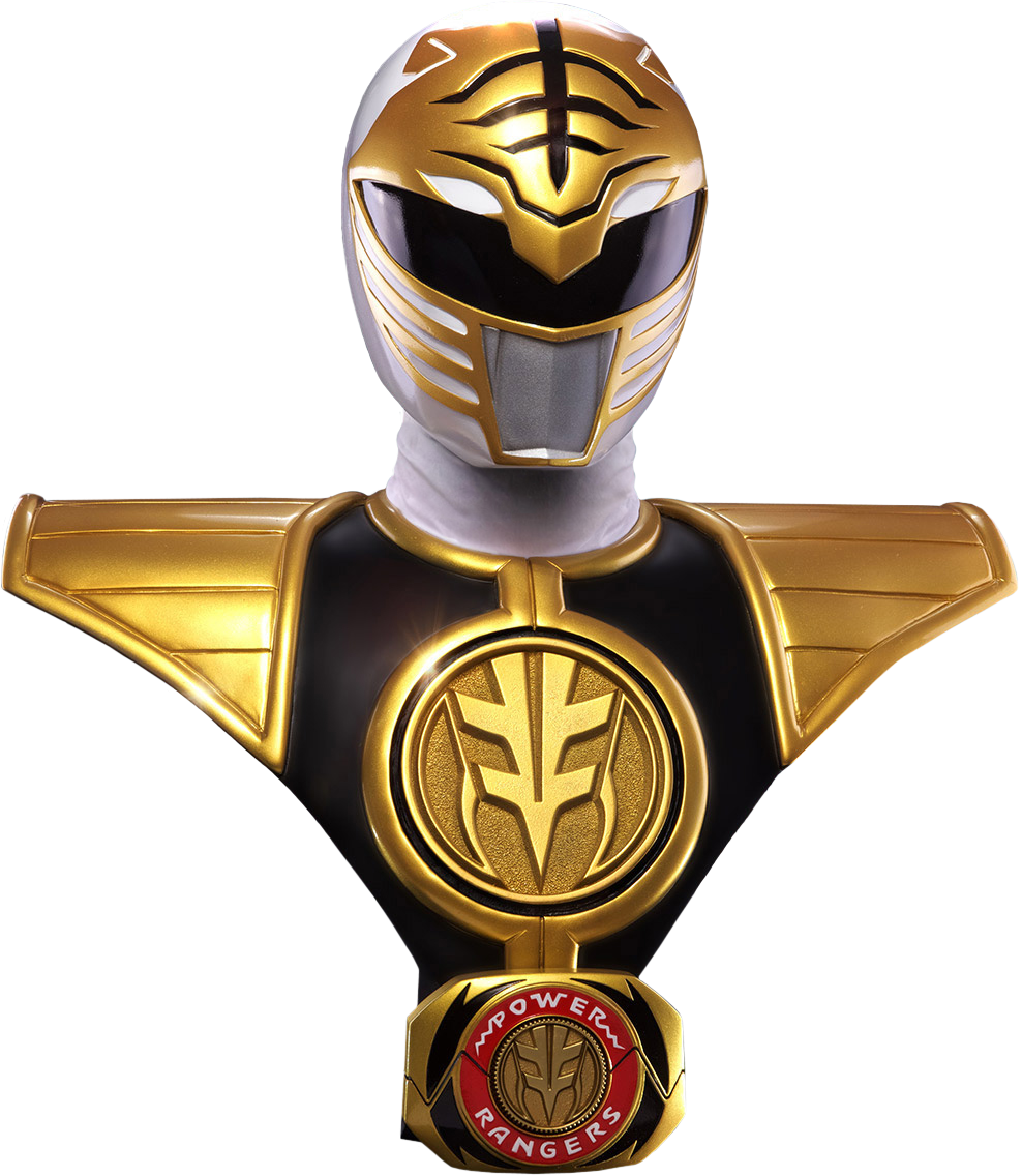 Mighty - White Ranger Bust Clipart (988x1136), Png Download