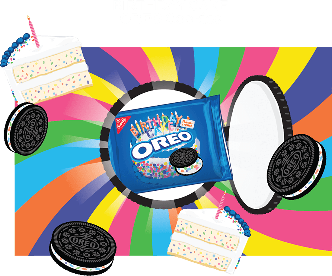 Oreo Clipart Box Cookie - Birthday Cake Oreos Png Transparent Png (1100x915), Png Download