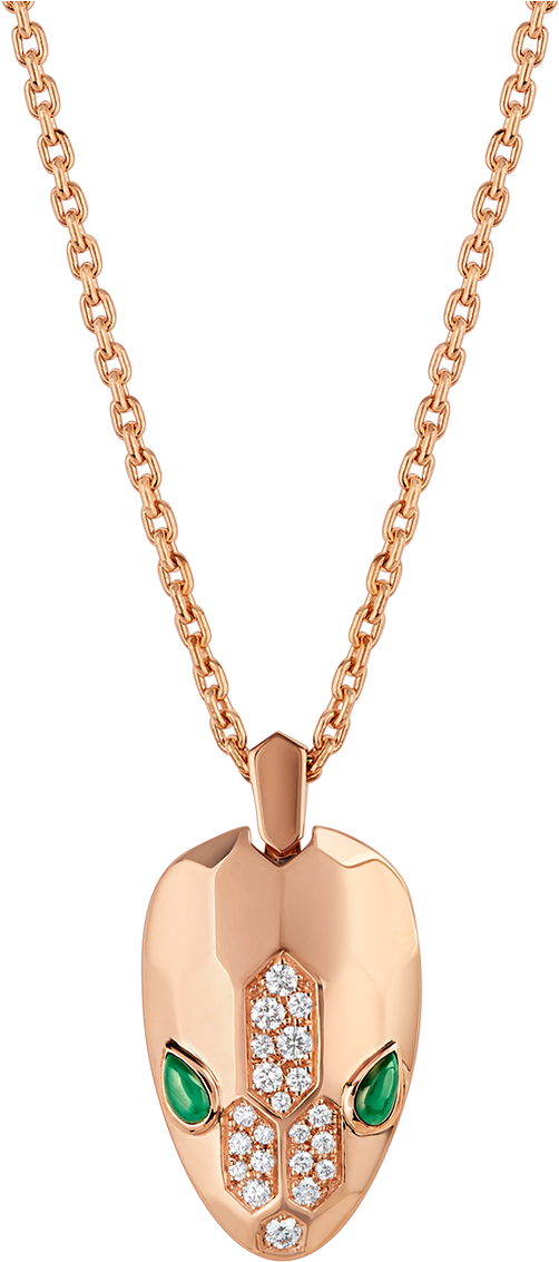 Serpenti Necklace Necklace Rose Gold Pink - Locket Clipart (1800x1405), Png Download