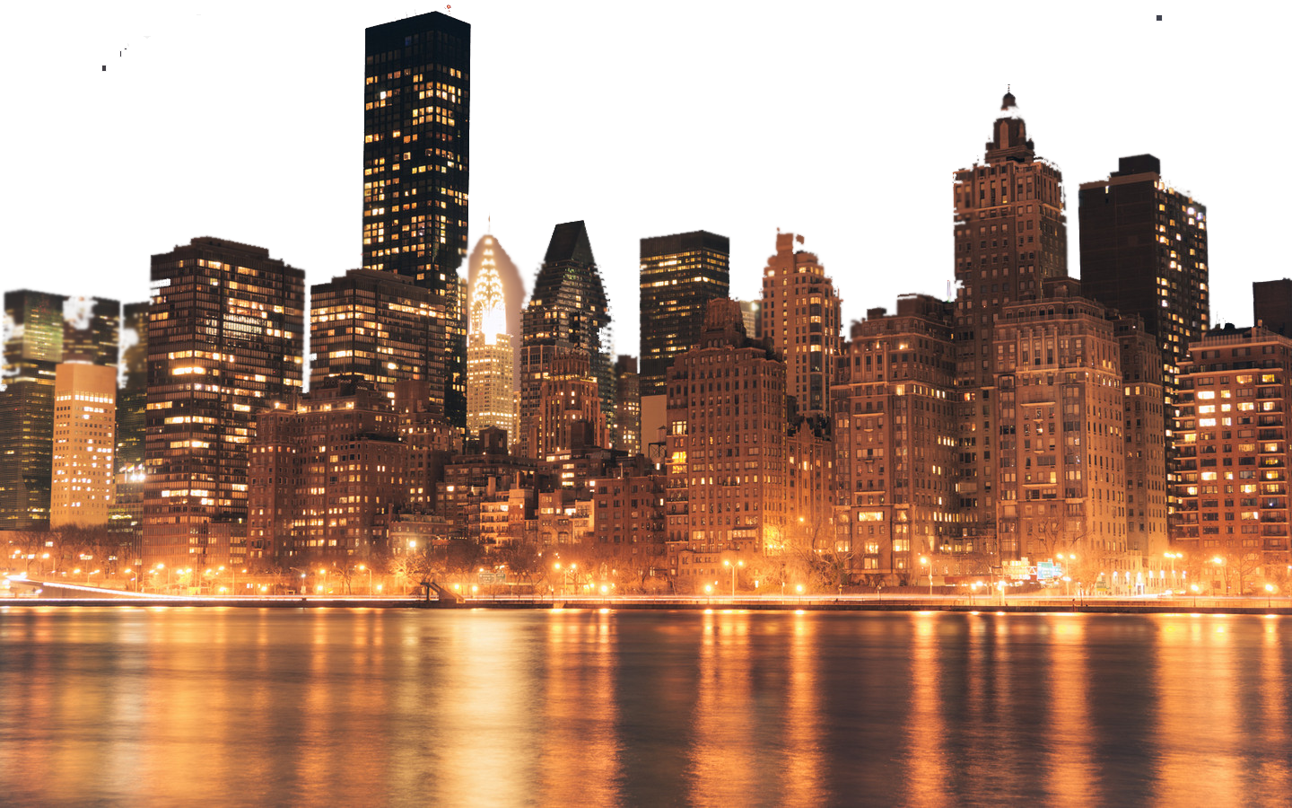 One World Trade Center Midtown Manhattan Light - New York City Skyline At Night Clipart (1440x900), Png Download