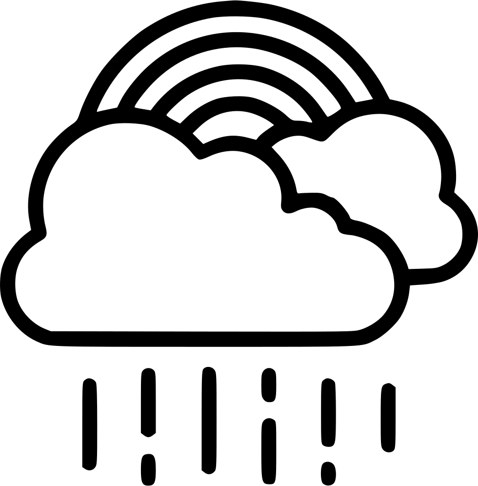 Cloud Rainbow Rain Svg Png Icon Free - Rainbow Rain Cloud Drawing Clipart (980x996), Png Download