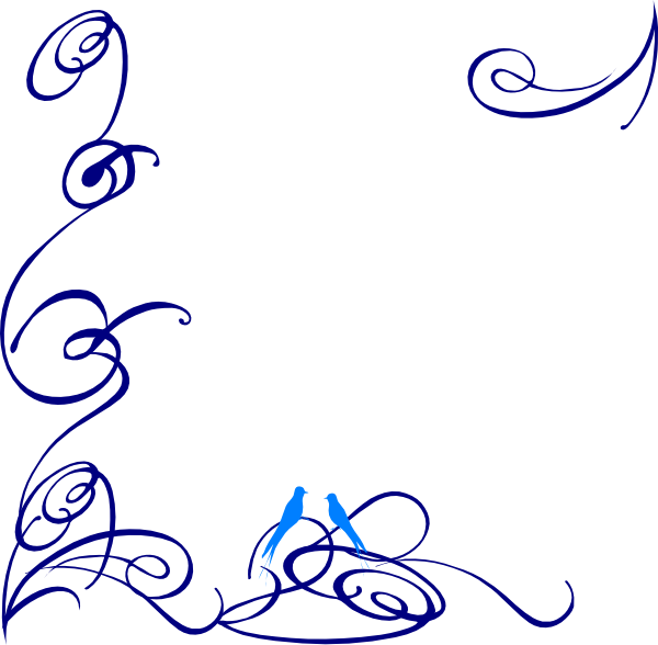 Decorative Swirl Blue Bird Clip Art At Clker Com Vector - Swirl Clip Art Png Transparent Png (600x588), Png Download