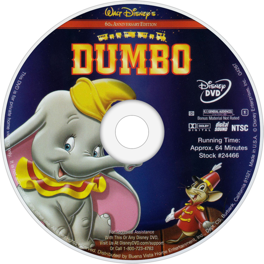 Dumbo 1941 11 Dvd Menu Walkthourgh Disney 60th Anniversary Dvd Clipart Large Size Png Image Pikpng
