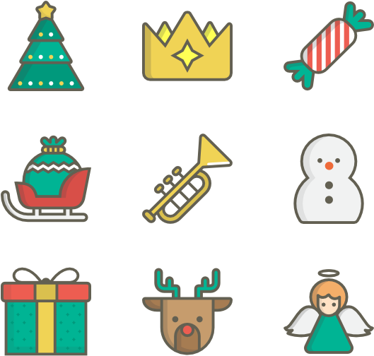 Christmas - Winter Icons Clipart (600x564), Png Download