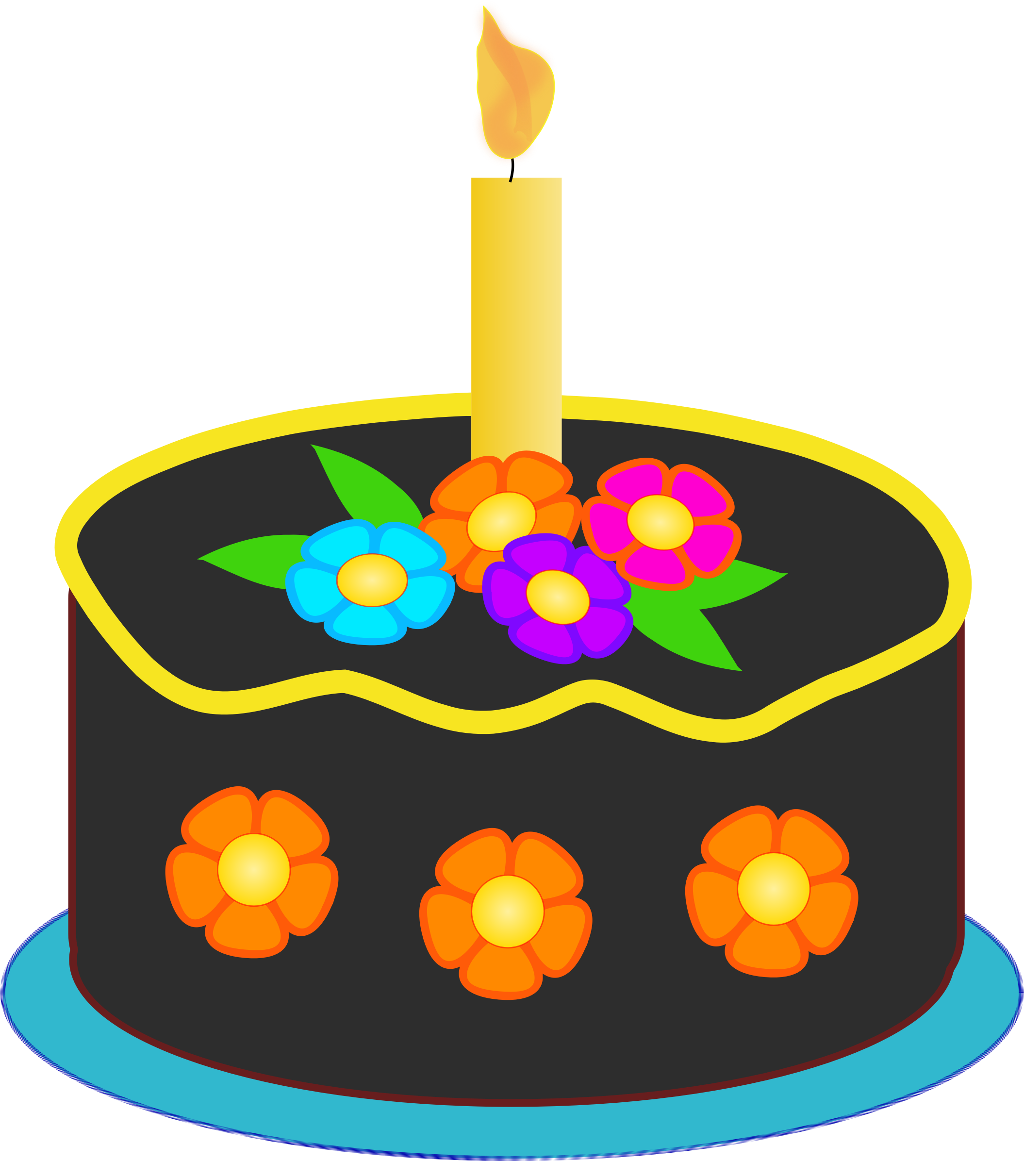Birthday Candles Clipart Lilin - Clip Art Royalty Free Birthday Cake - Png Download (2110x2392), Png Download