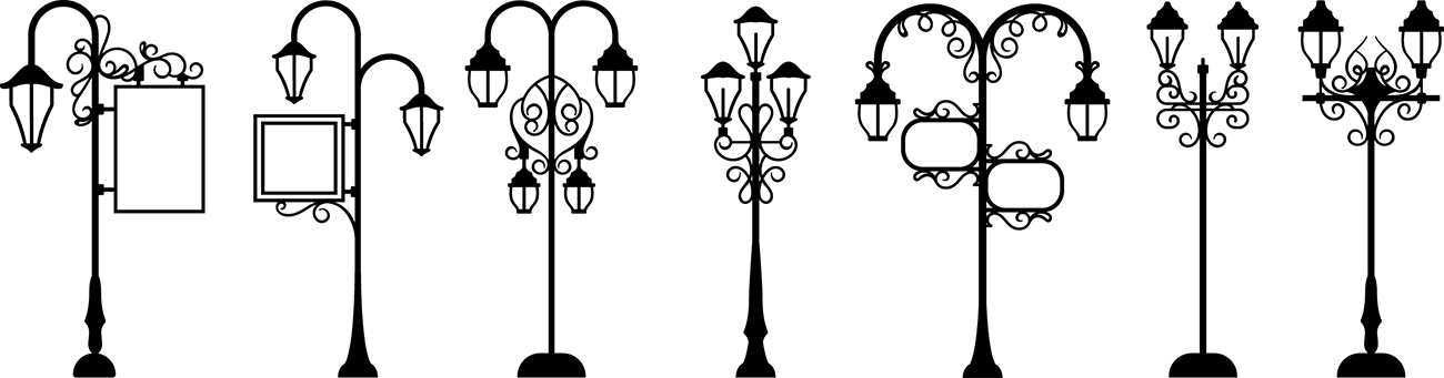 Light Silhouette Street Lighting Png Free Photo Clipart - Streetlight Silhouette Transparent Png (1300x341), Png Download