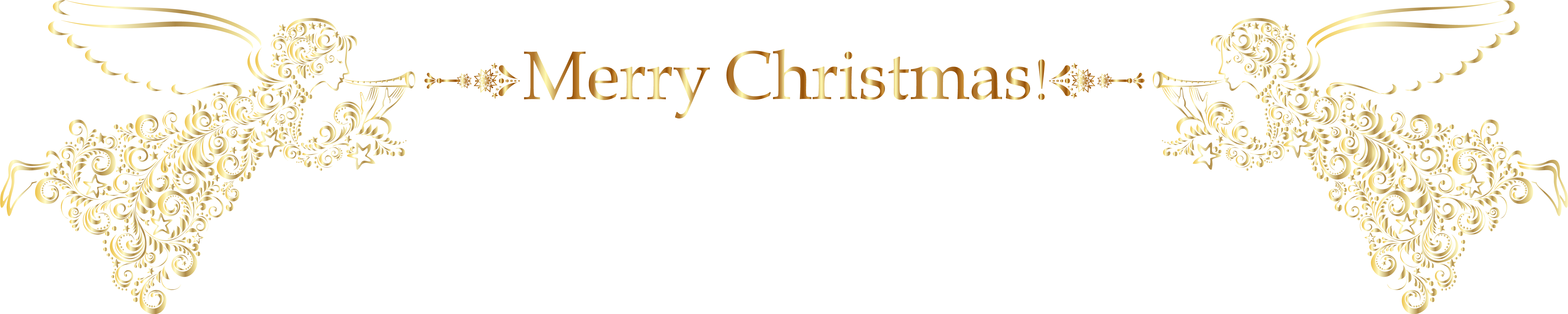 Merry Christmas Angels Decor Png Clipart Image - Calligraphy Transparent Png (6204x1365), Png Download