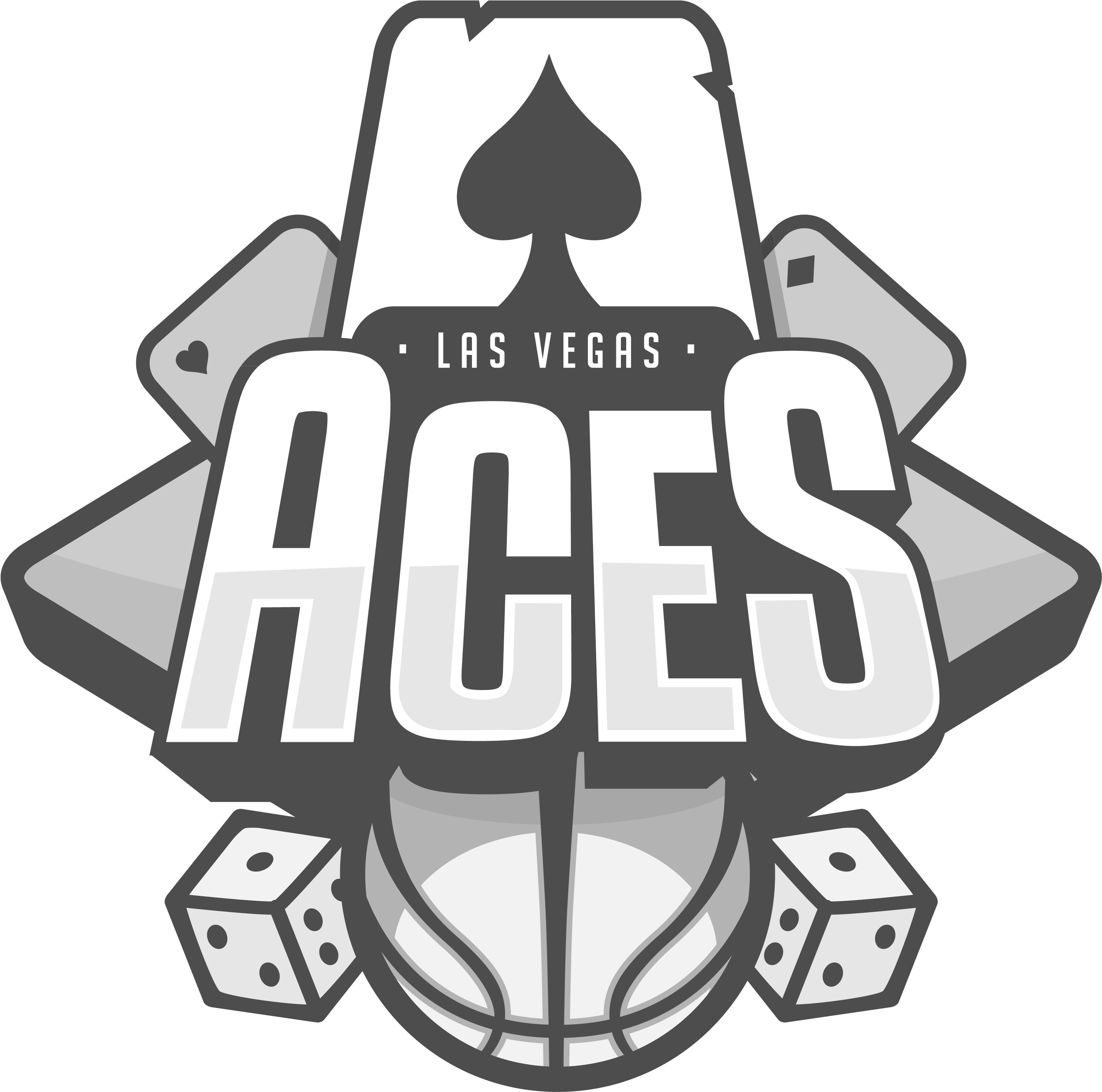 Black & White Version Of The Logo - Las Vegas Aces Nba Clipart (4267x4267), Png Download