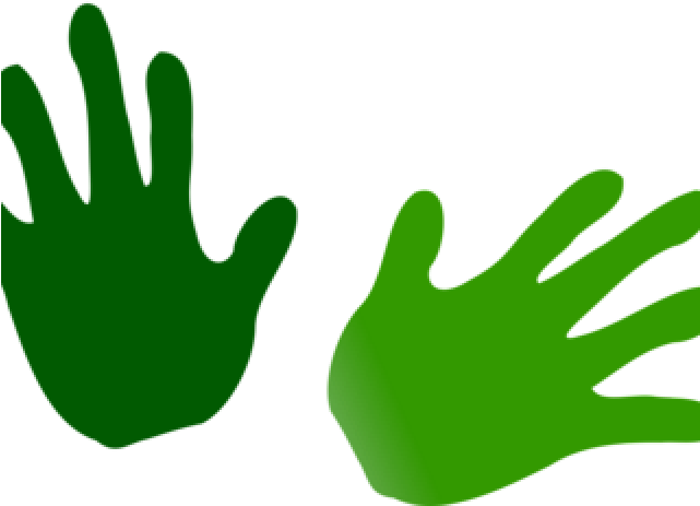Handprint Clipart Cute Hand - Silueta De Manos Verde Png Transparent Png (640x480), Png Download