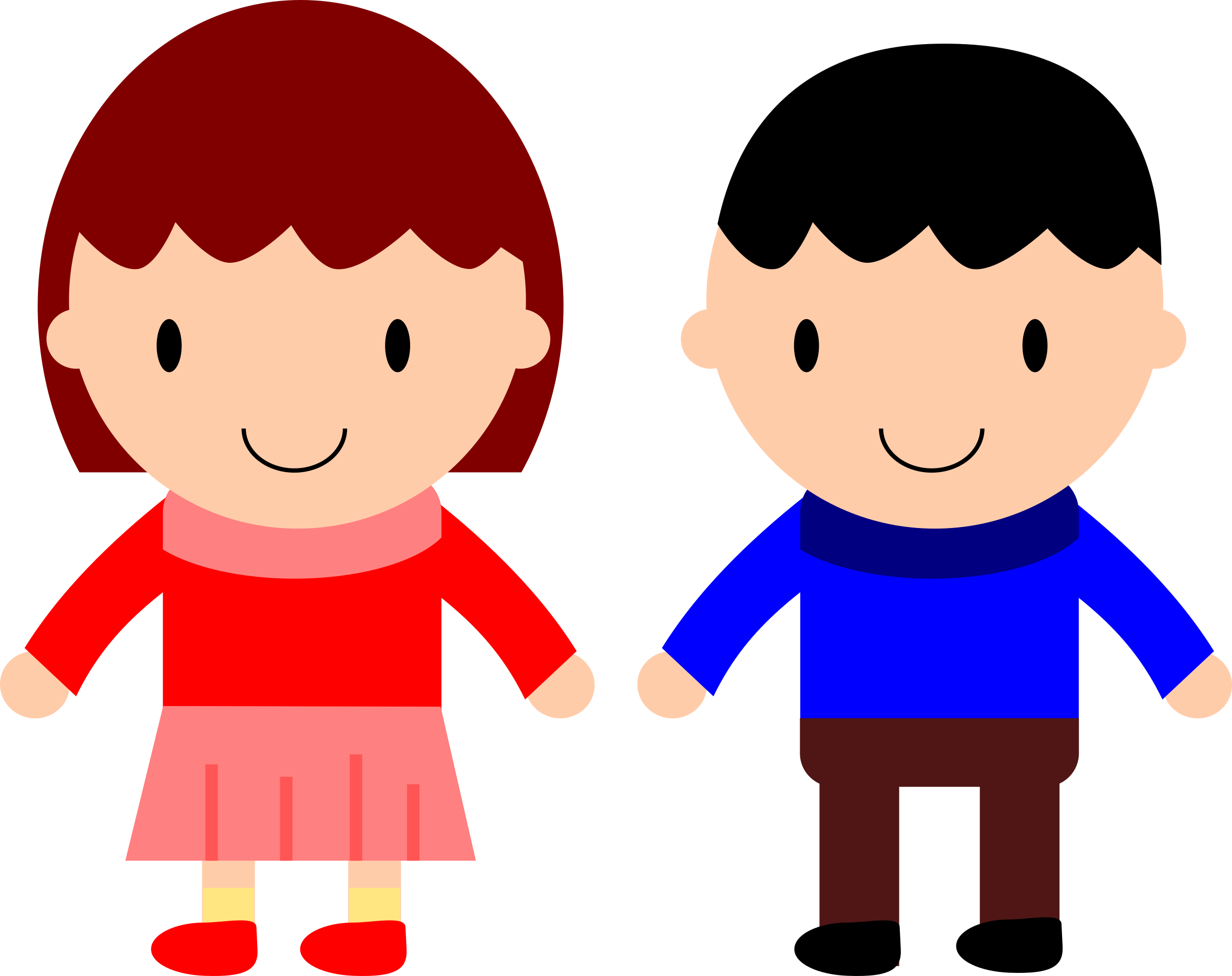 Boy And Girl Clipart Png - Girl And Boy Clip Art Transparent Png (2400x1902), Png Download