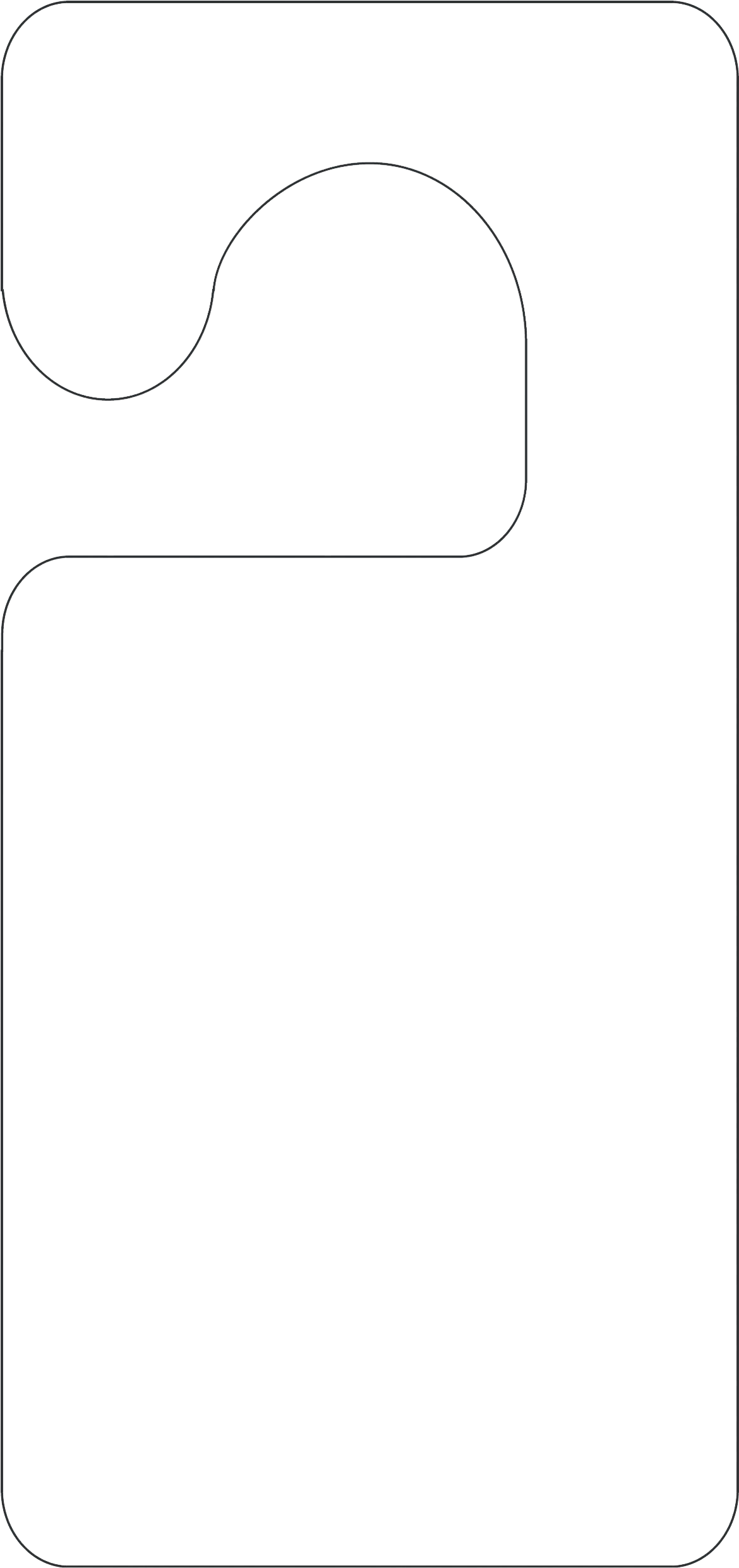 Door Knob Sign Template Photo - Line Art Clipart (1170x2481), Png Download