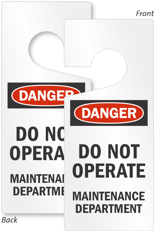 Caution Maintenance Department Lockout Door Hanger - Poster Clipart (528x792), Png Download