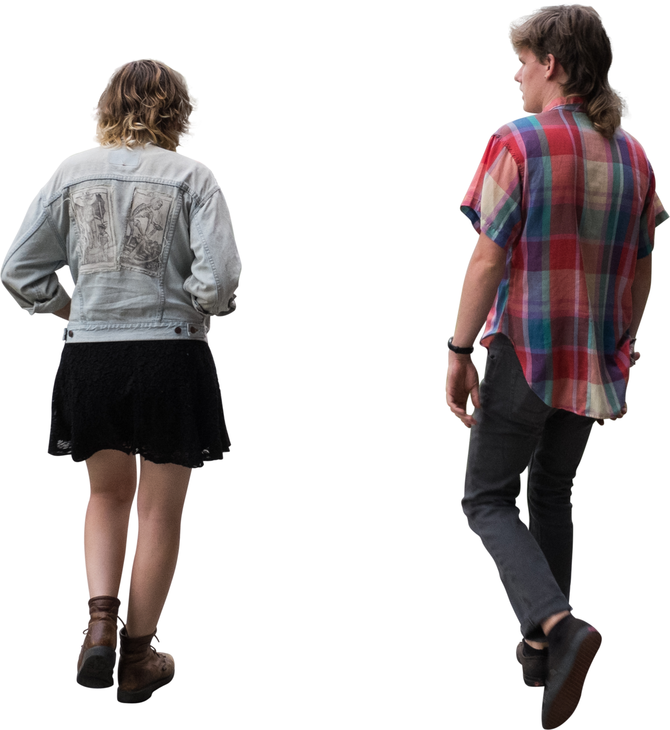 Hipsterswalkingback - Person Back Walking Png Clipart (1375x1500), Png Download