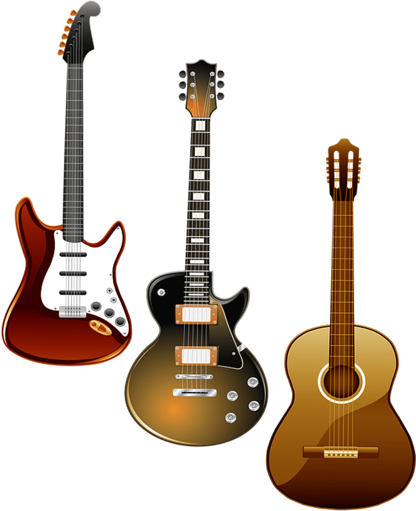 Guitars No Background Png Image Music Png Images - Acoustic And Electric Guitar Clipart Transparent Png (1000x1000), Png Download