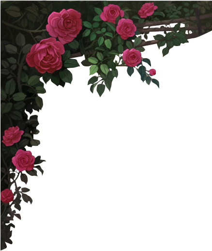 Red Wine Garden Ros Picture Frame Mysterious - Wine Red Flowers Png Clipart (636x752), Png Download