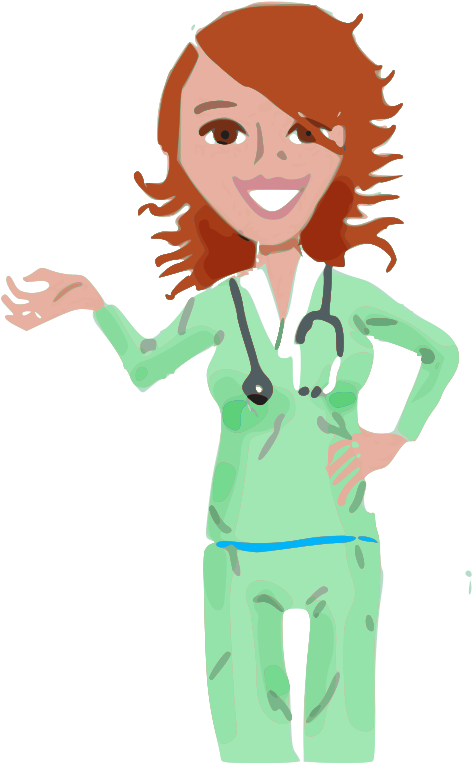 Medium Image - Clip Art Free Nurse - Png Download (498x800), Png Download