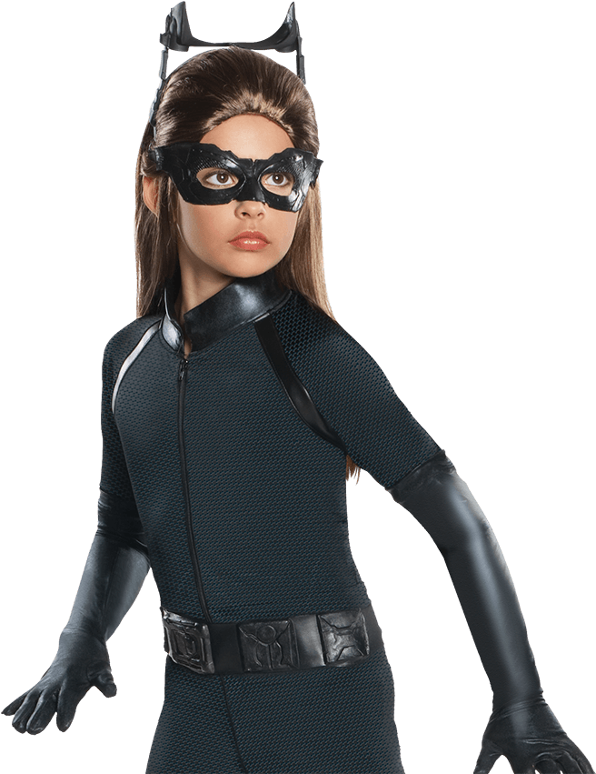 Zoom - Girls Catwoman Costume Clipart (850x850), Png Download