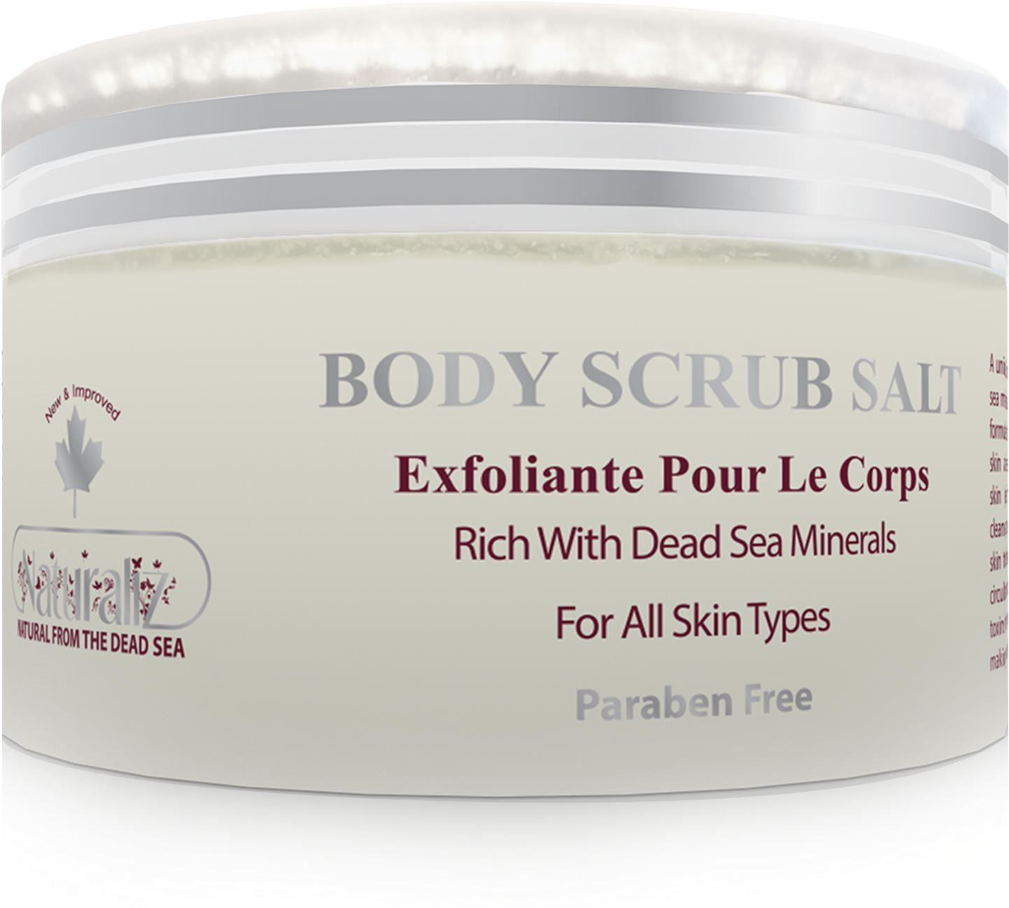 Naturaliz Dead Sea Salt Body Scrub, Cleanse Exfoliator - Cosmetics Clipart (1500x1500), Png Download