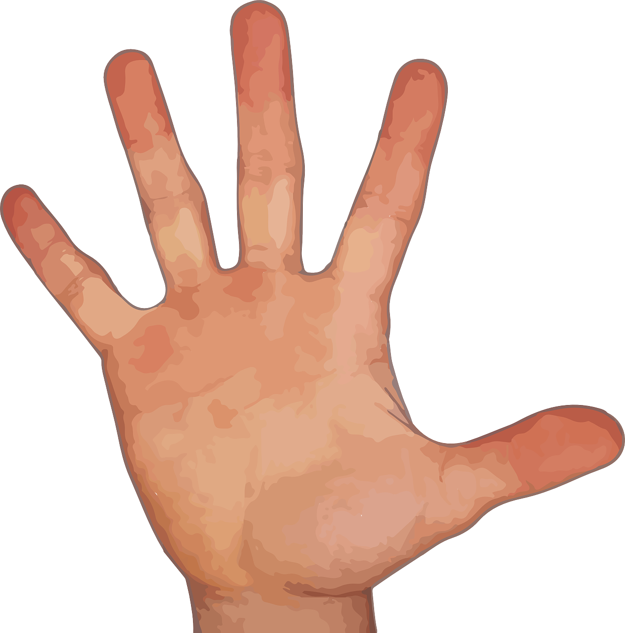 Finger - Hand With 5 Fingers Clipart (632x640), Png Download