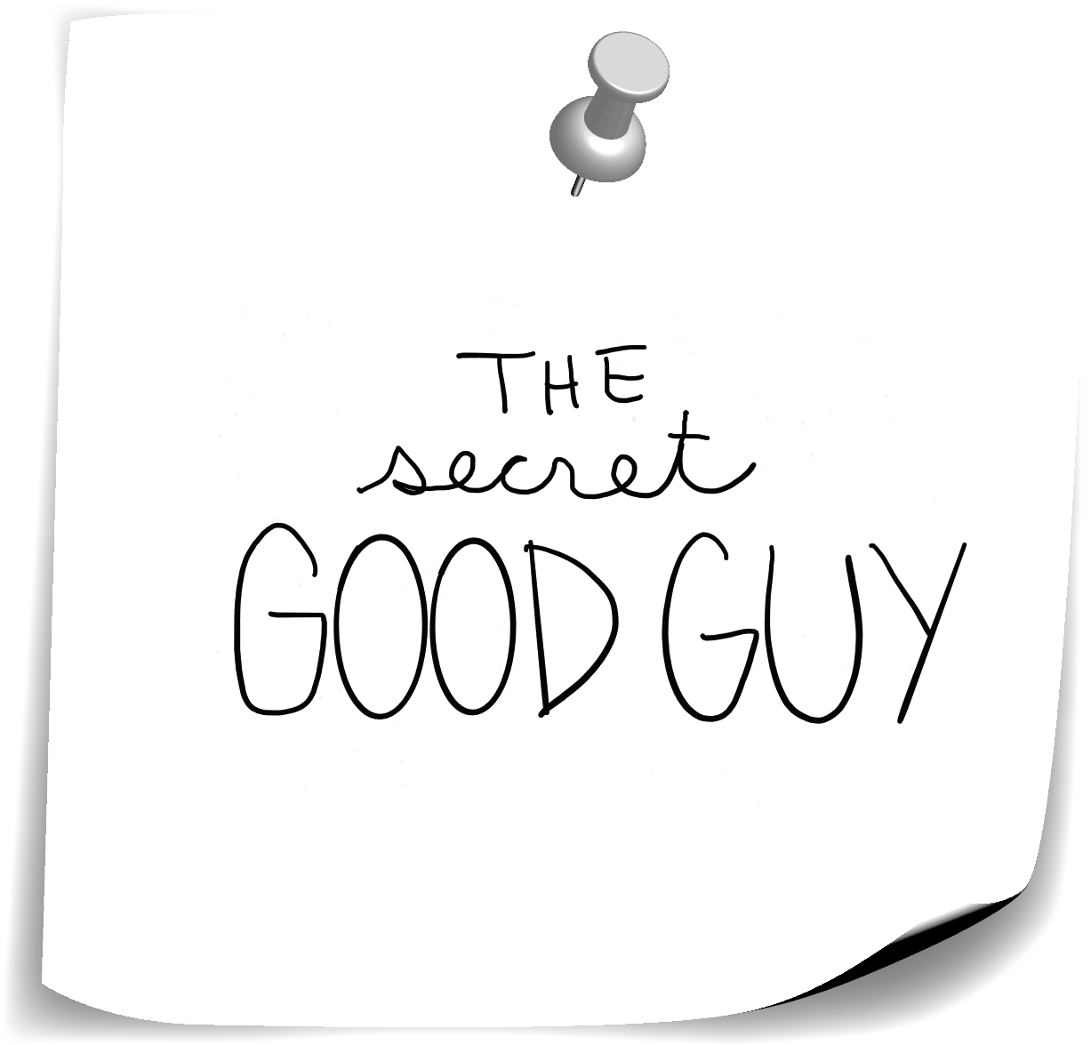 Secret Good Guy Pin - Calligraphy Clipart (1286x1241), Png Download