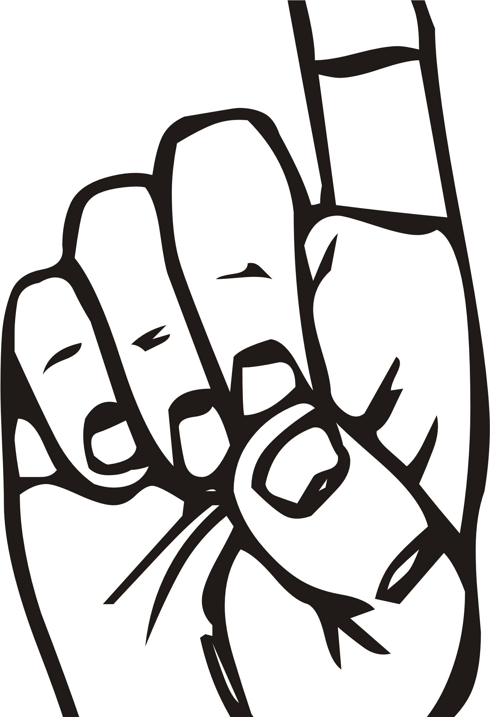 This Free Icons Png Design Of Sign Language D, Finger Clipart (1639x2400), Png Download