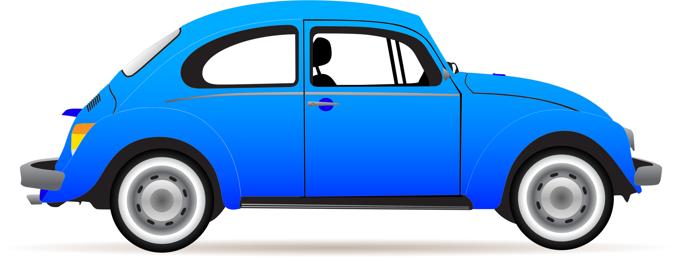 Classic Car Clipart Purple - Cartoon Volkswagen Beetle - Png Download (2182x834), Png Download