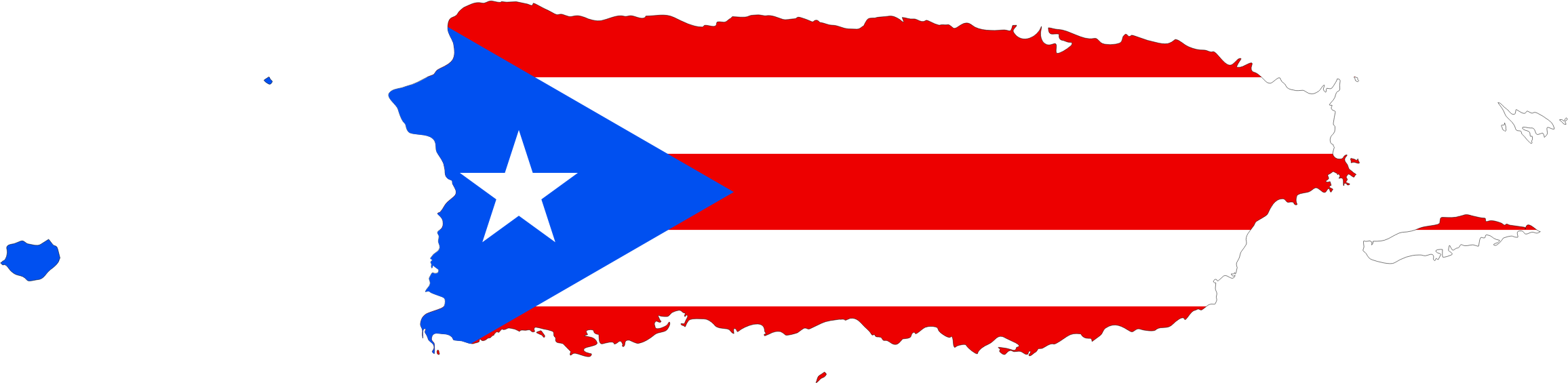 Big Image - Puerto Rican Flag Png Clipart (2312x565), Png Download