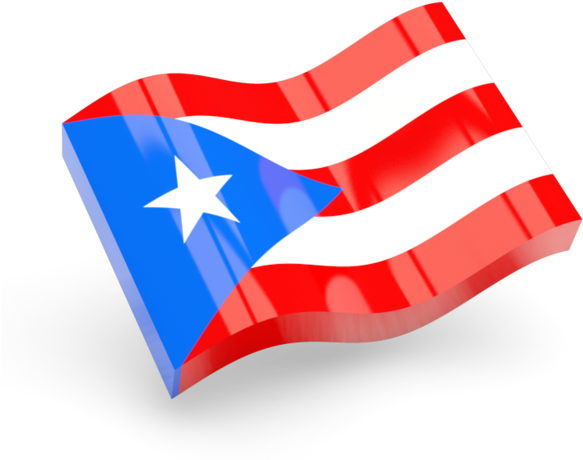 Illustration Of Flag Of Puerto Rico - Puerto Rico Flag Icon Png Clipart (640x480), Png Download