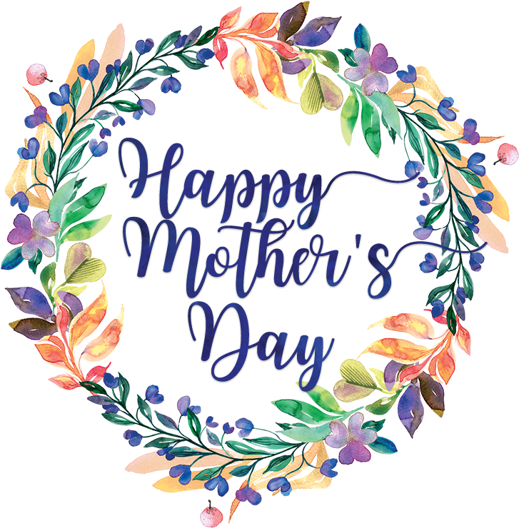 13 May - Watercolor Happy Mothers Day Png Clipart (800x800), Png Download