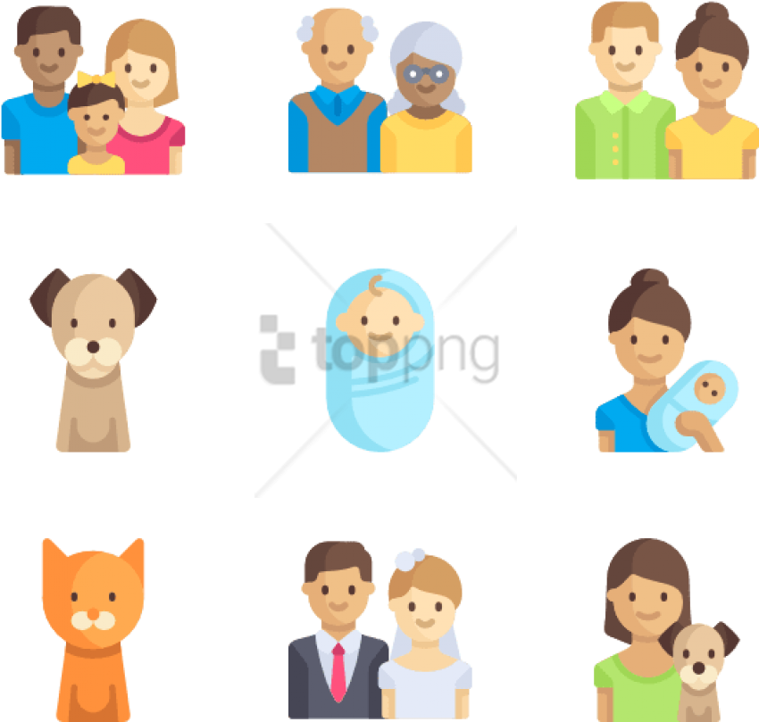Free Png Family - Family Flat Icon Png Clipart (850x809), Png Download