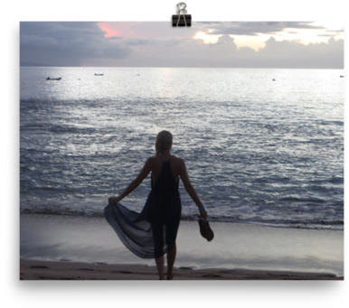 Walking To The Water Photo Paper Poster - Sea Clipart (600x600), Png Download