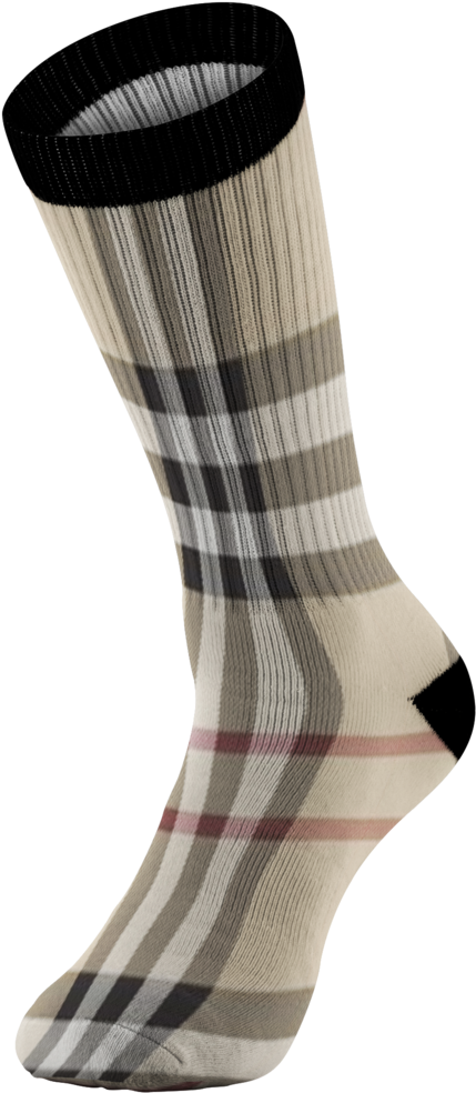 Customized Burberry Design Print Socks, Unisex, Black - Sock Clipart (1024x1024), Png Download
