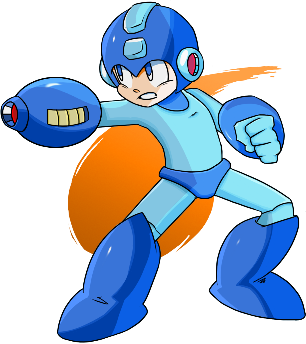 Megaman Drawing Gangster - Cartoon Clipart (1180x1280), Png Download