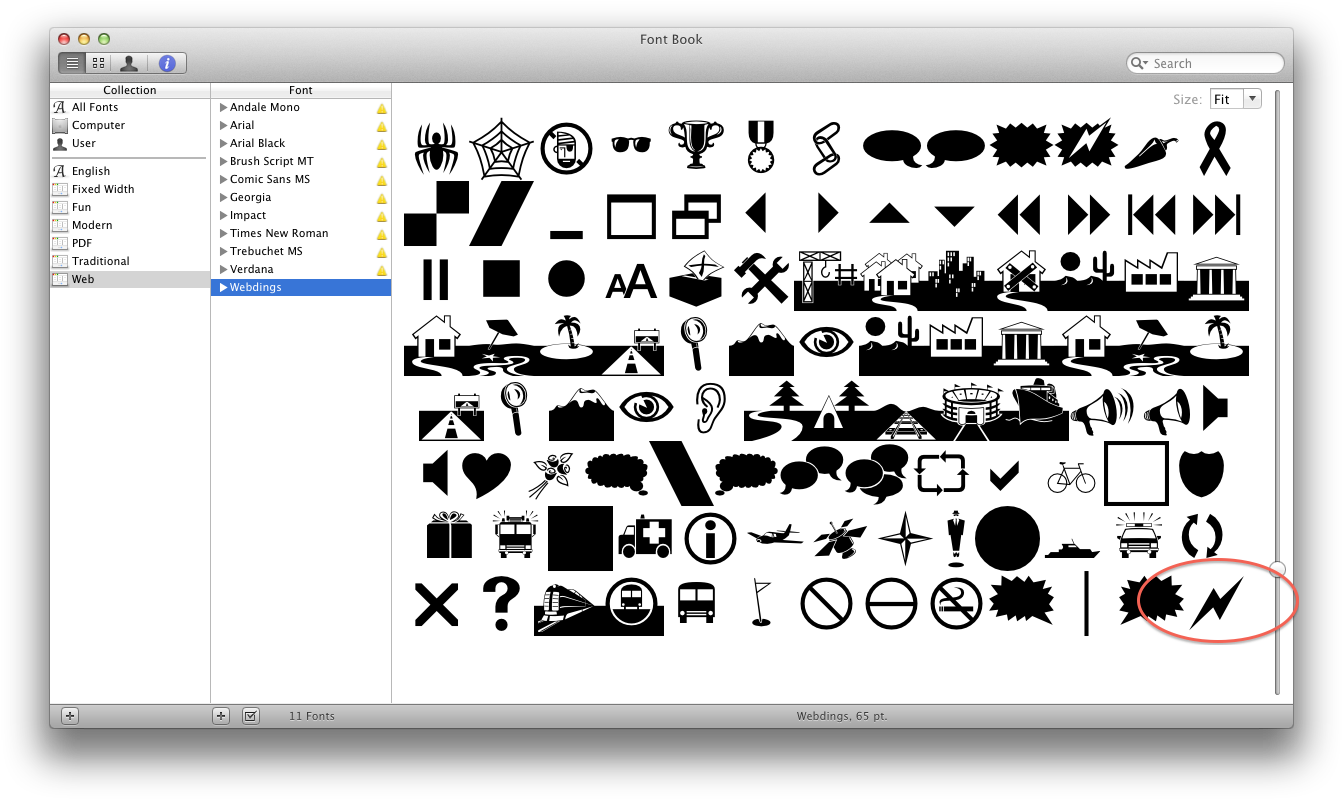 Font Book - Webdings - Wingdings Font Mac Clipart (1357x814), Png Download