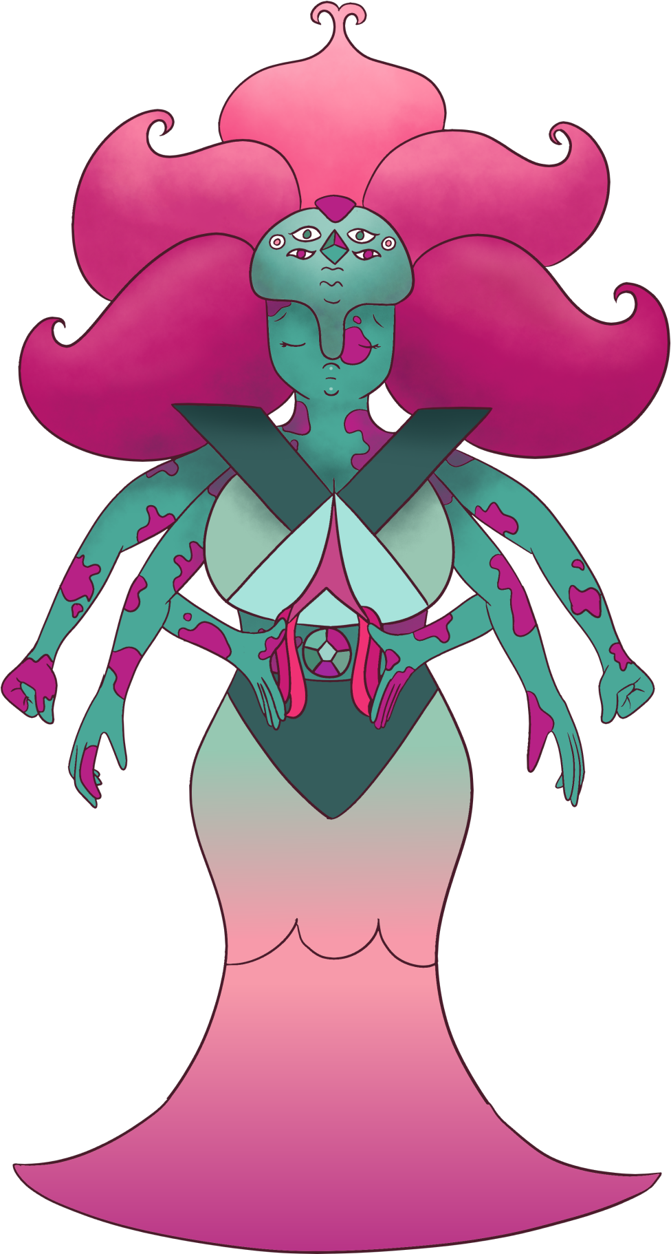 Goodletite Is A Fusion Of Jasper, Peridot, Lapis And - Steven Universe Rose Quartz And Peridot Fusion Clipart (1097x1920), Png Download