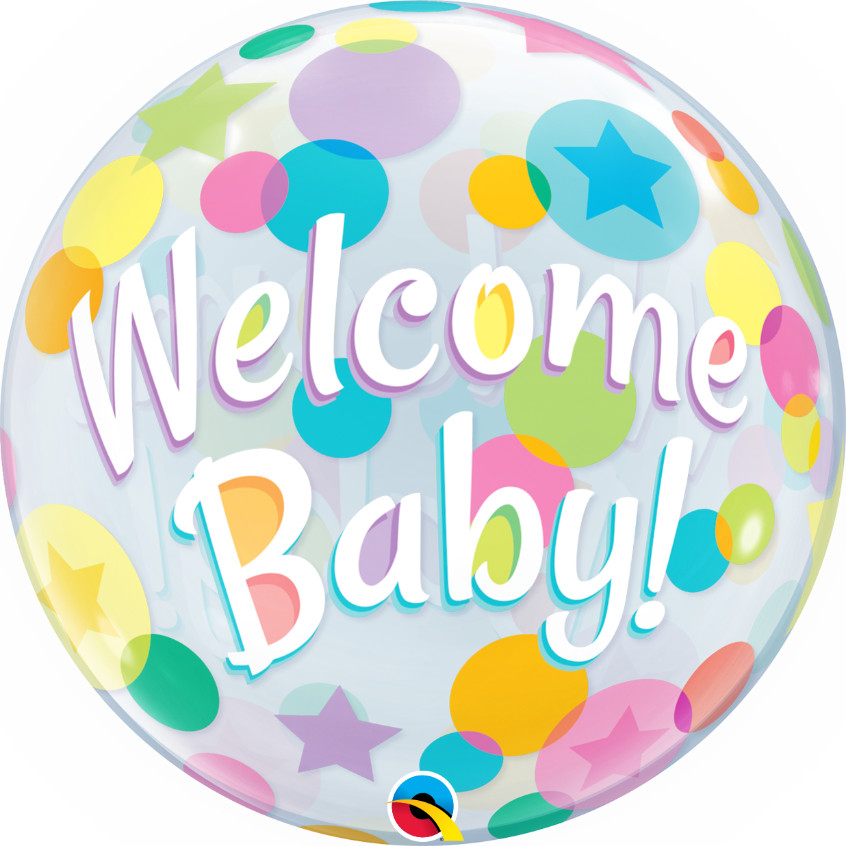 Bubble Balloon Qualatex Brilliant Party Supplies Png - Welcome Baby Balloons Clipart (1236x1236), Png Download
