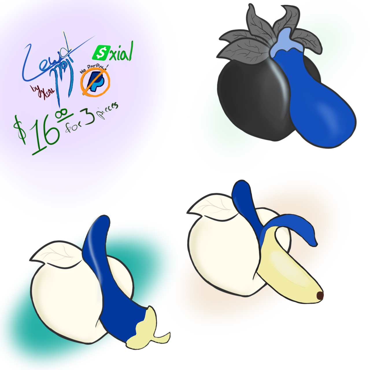 Three Lewd Emoji Pairings, Suitable For Telegram Stickers - Discord Lewd Emoji Clipart (1280x1280), Png Download