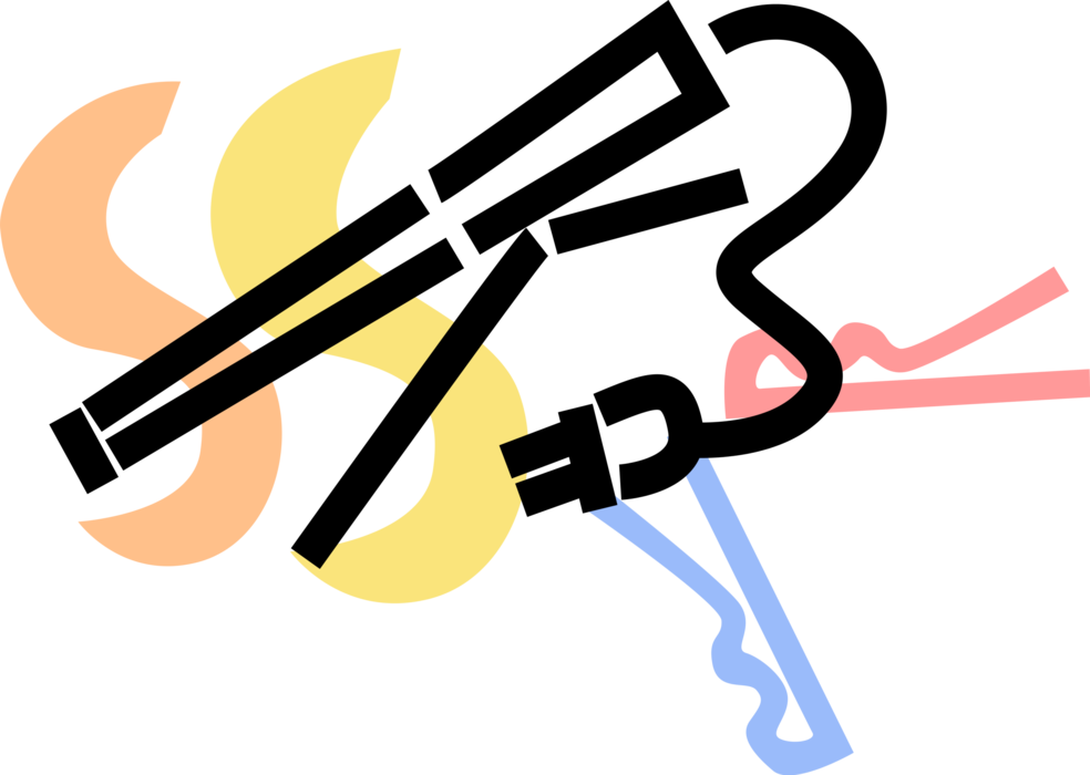 Vector Illustration Of Electric Hair Iron Or Curling Clipart (984x700), Png Download