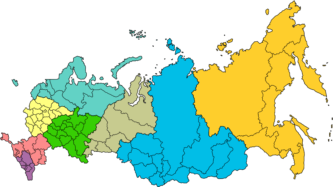 District Map - Map Of Russia Clipart (1092x630), Png Download