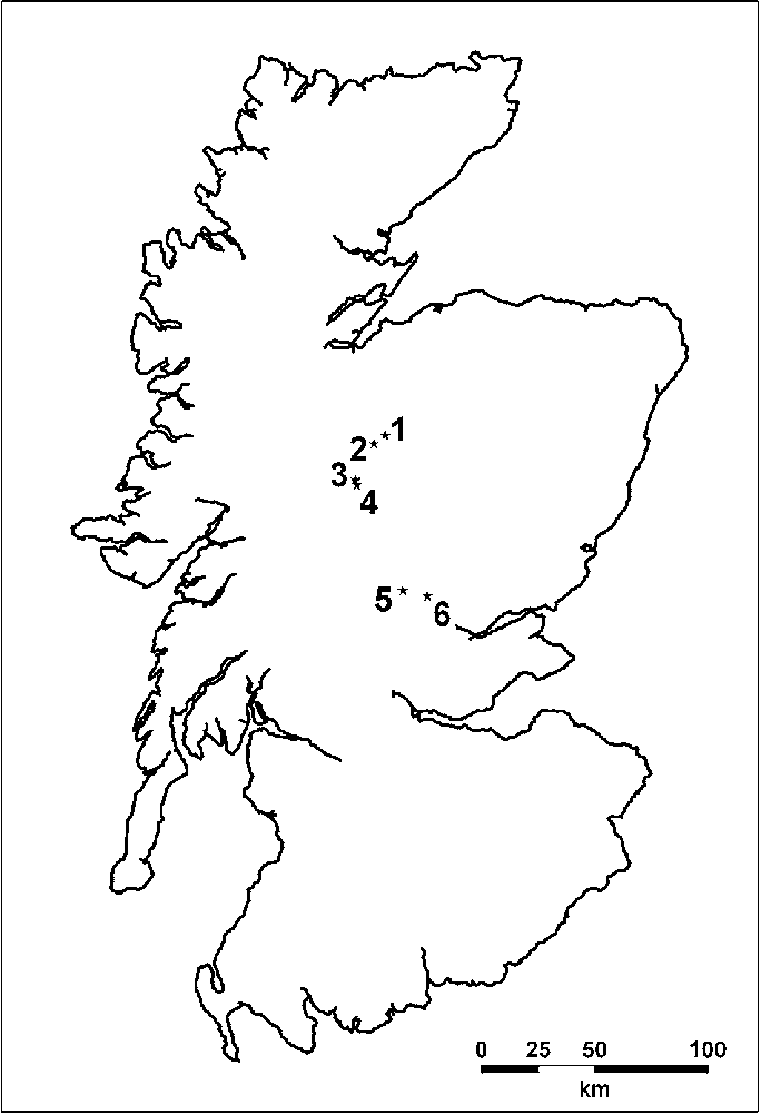 Outline Map Of Scotland Showing The Locations Of The - Fortriu Kingdom Clipart (684x1002), Png Download