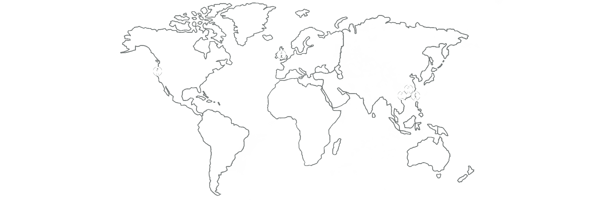 Our Offices - Full Page World Map Pdf Blank Clipart (1900x640), Png Download